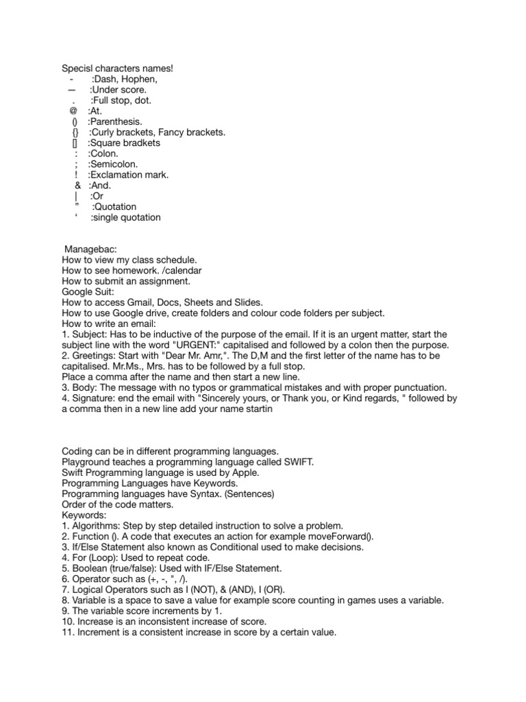 Essential Guide to Special Characters and Coding | PDF | Bracket ...