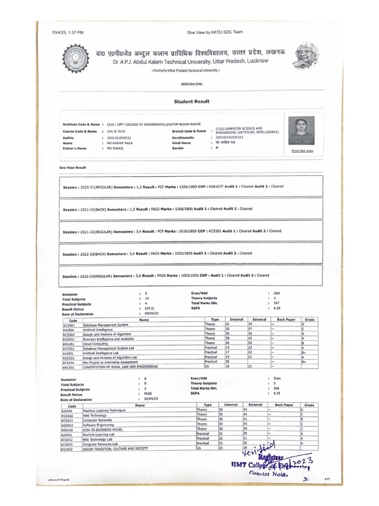 Dr. A.P.J. Abdul Kalam Technical University. Uttar Pradesh. Lucknow | PDF