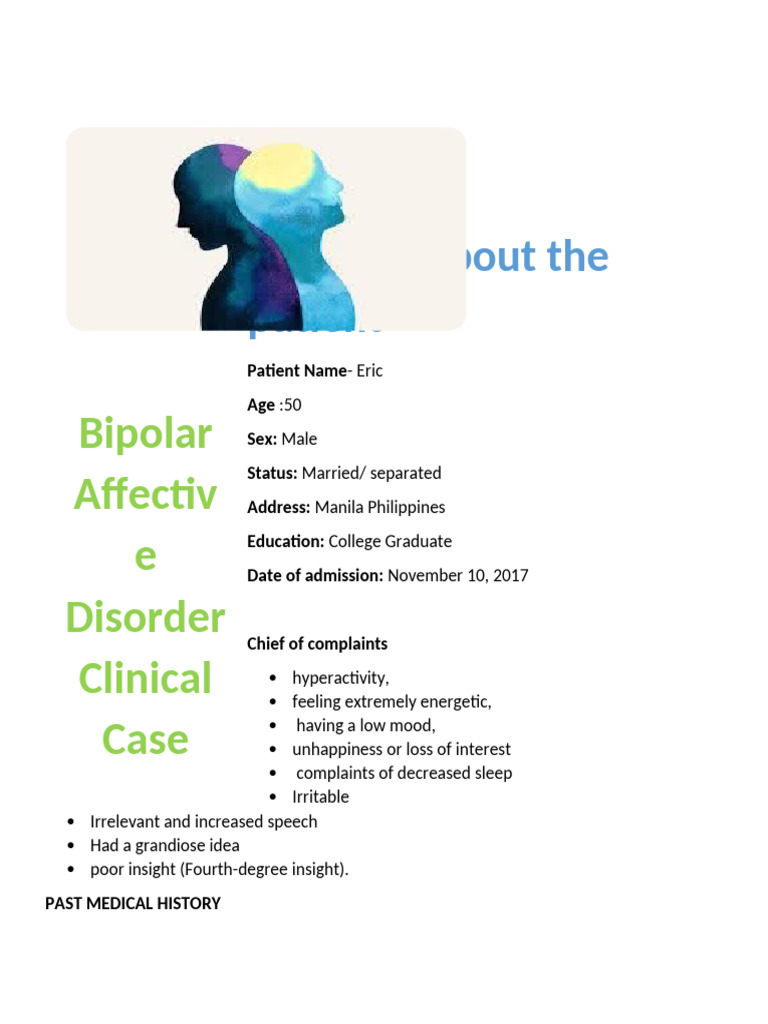 Bipolar-Affective-Disorder-Clinical-Case 222 | PDF