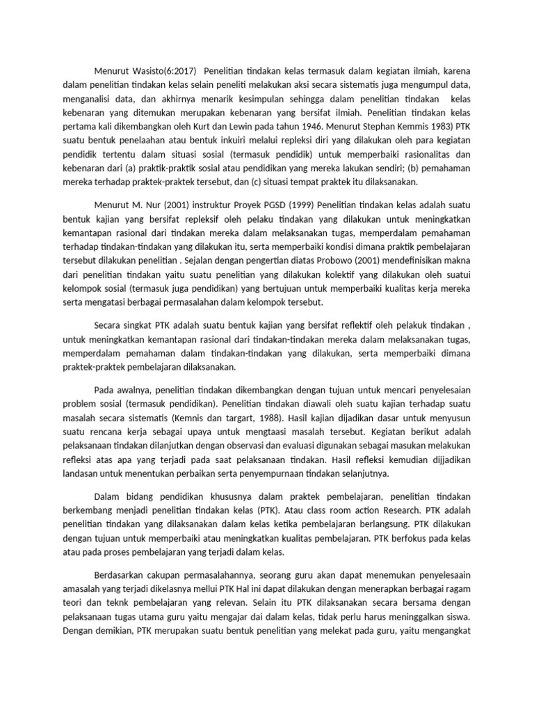 Pengertian PTK | PDF