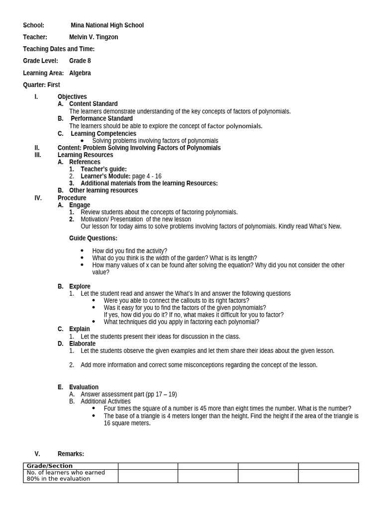 Factoring Word Problems | PDF