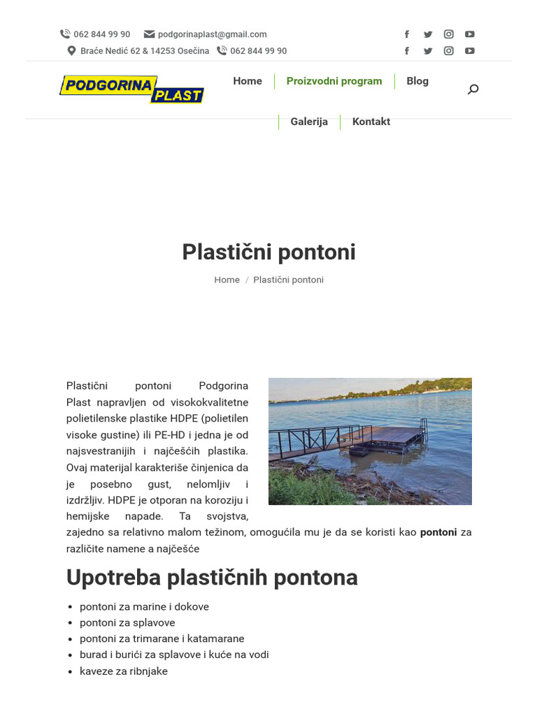 Plastični Pontoni - Plastični Rezervoari | PDF