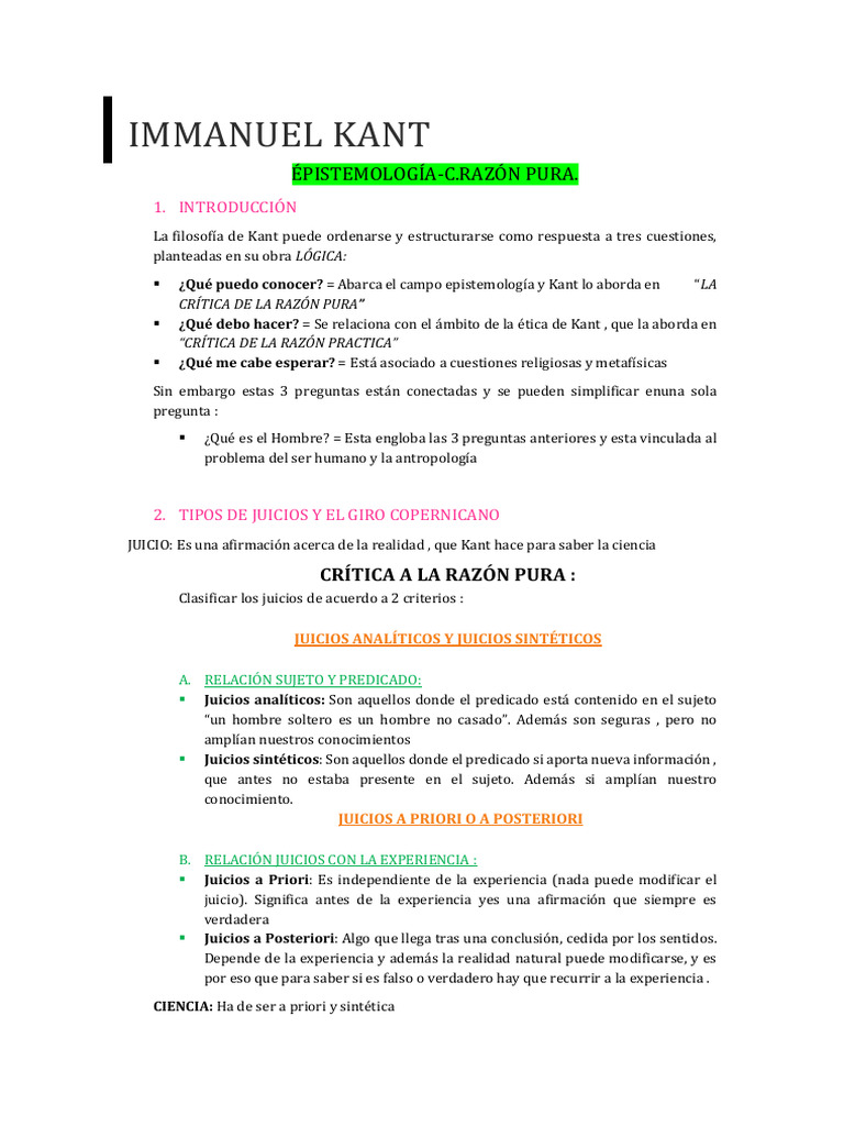 Preguntas de Examen | PDF | Immanuel Kant | A priori y a posteriori