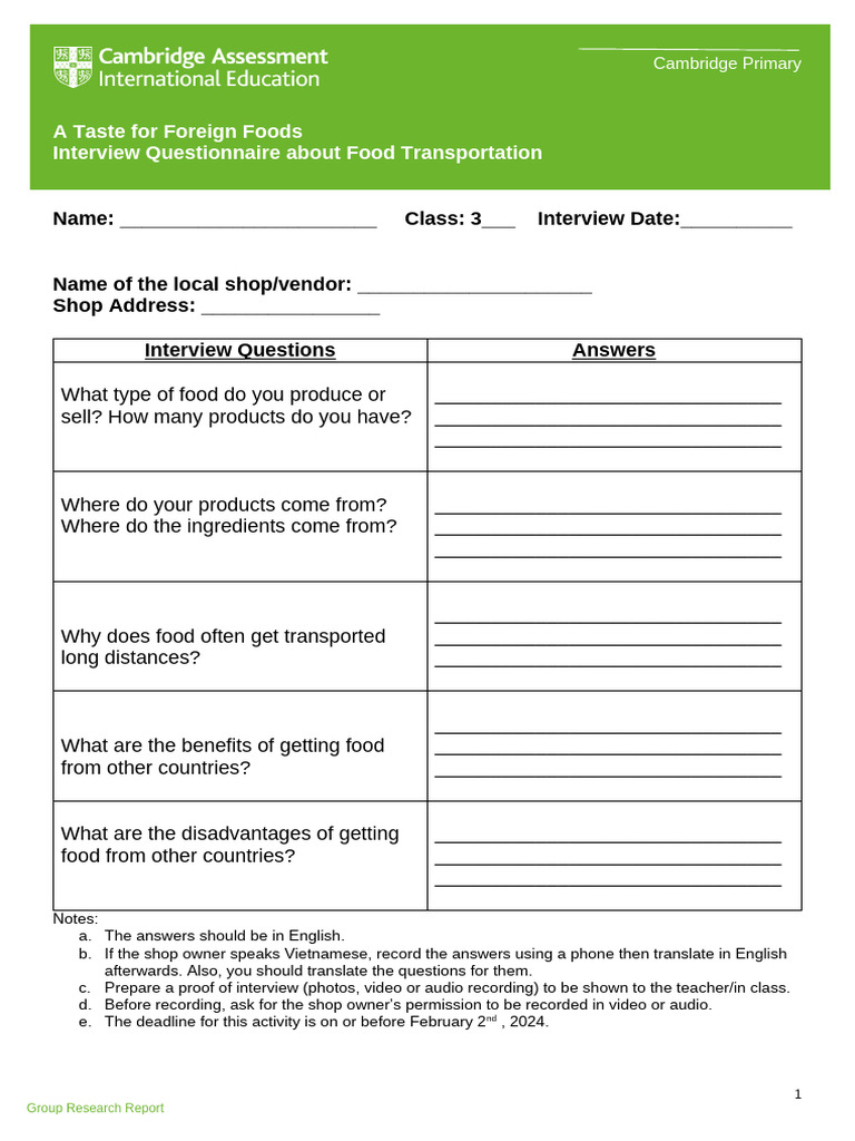 Gp S4 Interview Questionnaire Pdf