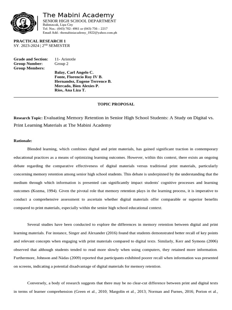 Topic Proposal Template | PDF