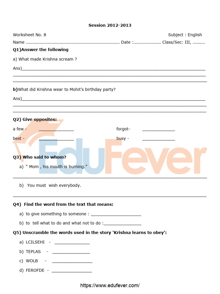 Activity Worksheet 7 | PDF