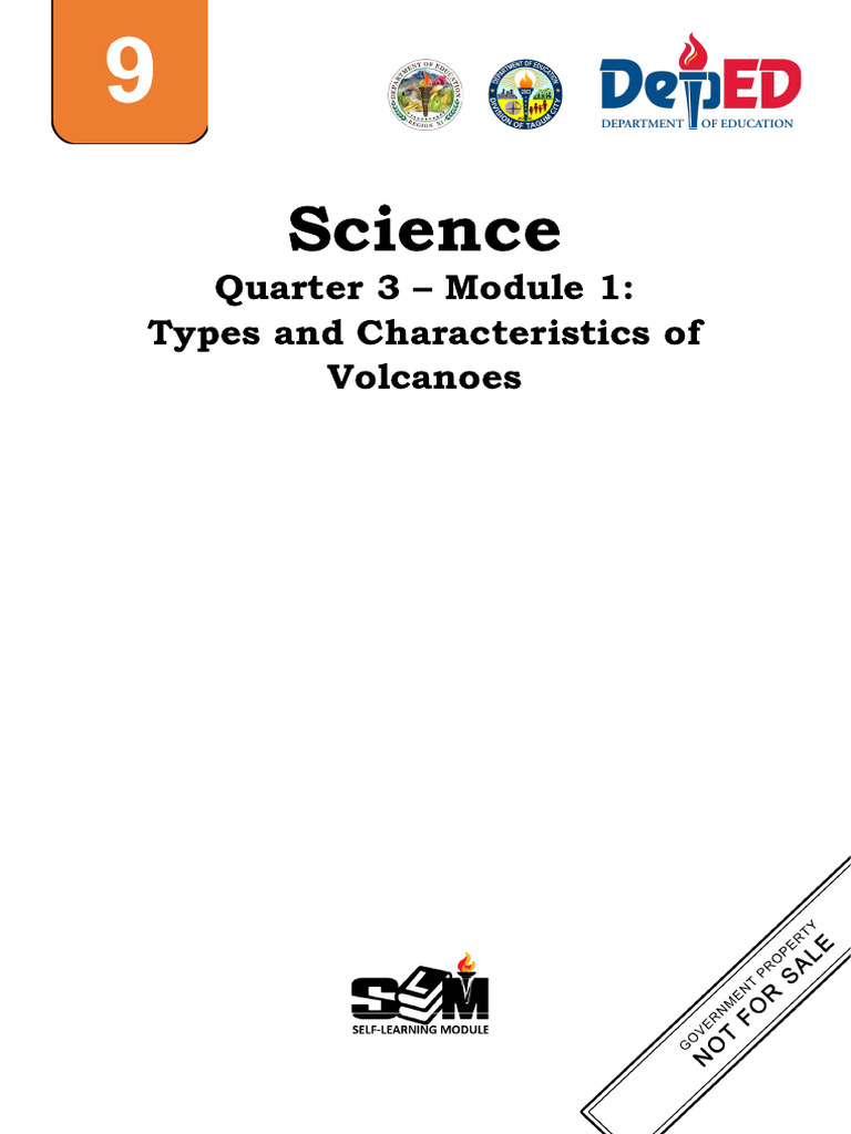 Science: Quarter 3 - Module 1: Types and Characteristics of Volcanoes | PDF