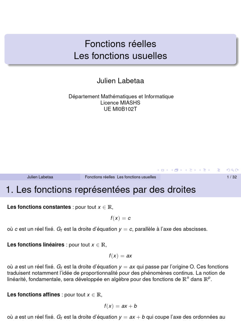 Fonctions Usuelles | PDF