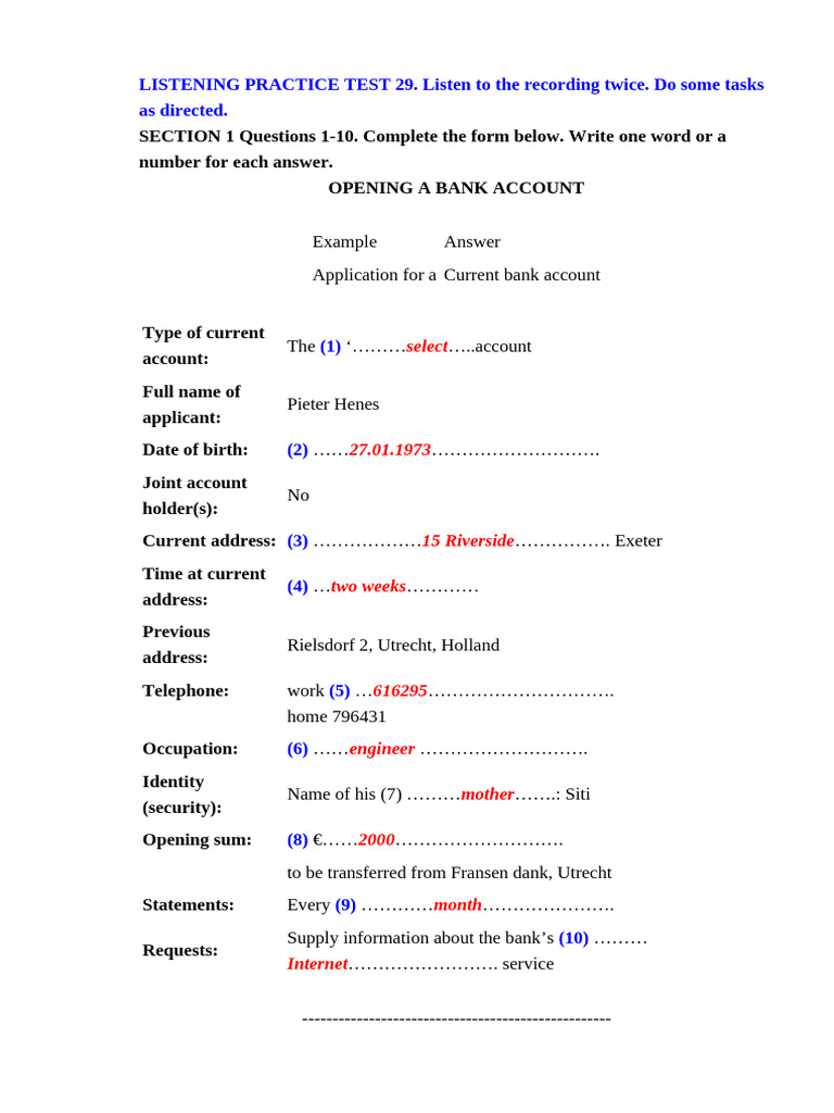 Listening Practice Test 29 | PDF