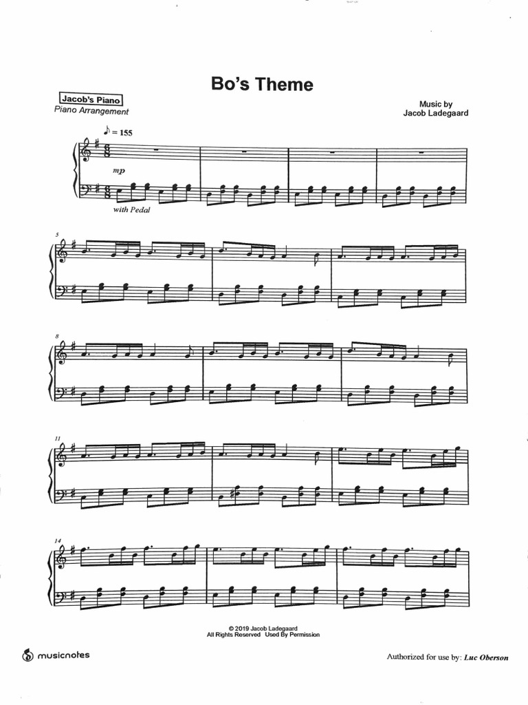 Bo's Theme Notes PG 2 Et 3 | PDF