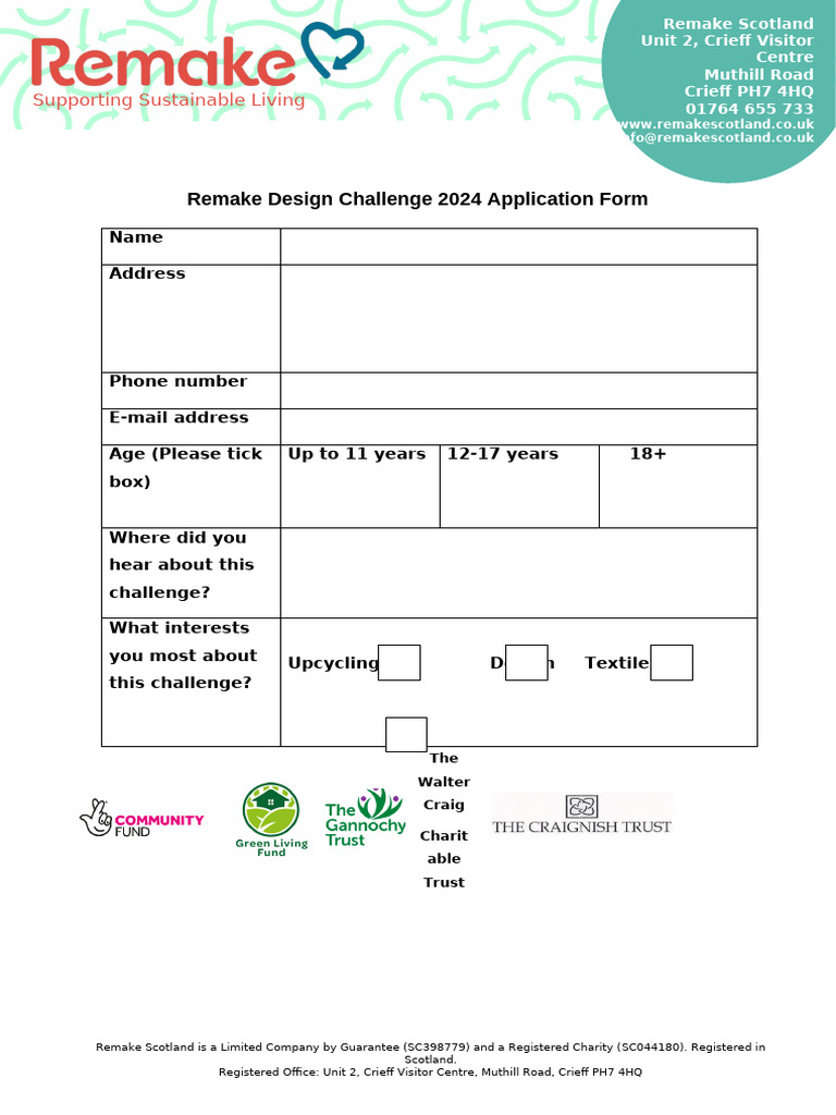 Remake Design Challenge 2024 Application form (1) | PDF