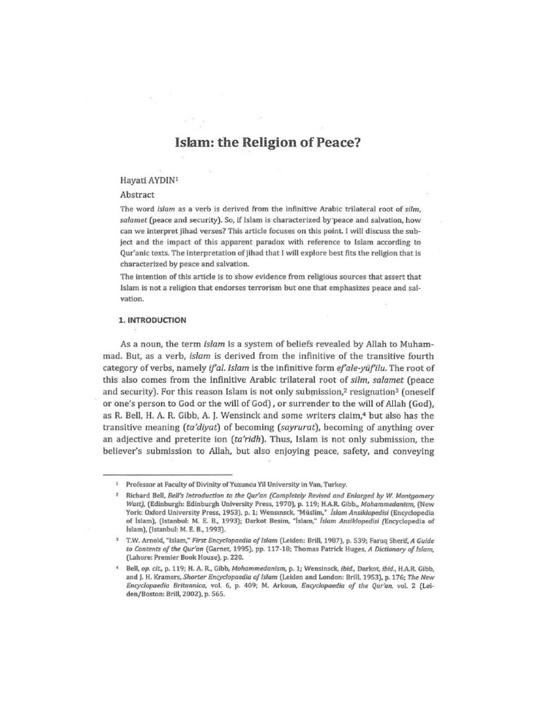 Islam The Religion of Peace | PDF