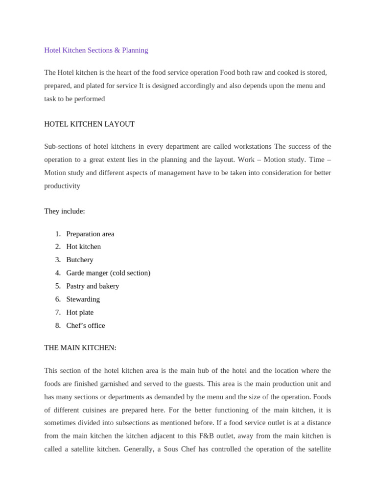 Hotel Kitchen Design & Operations | PDF | Fuels | Kitchen