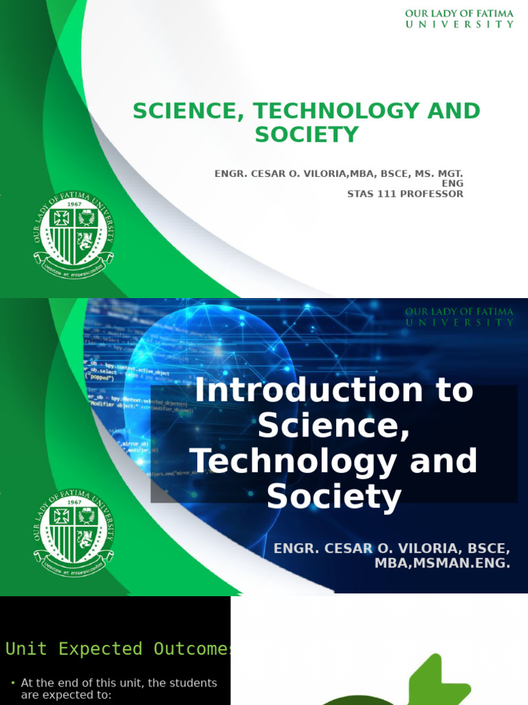 Introduction To Science Technology and Society | PDF