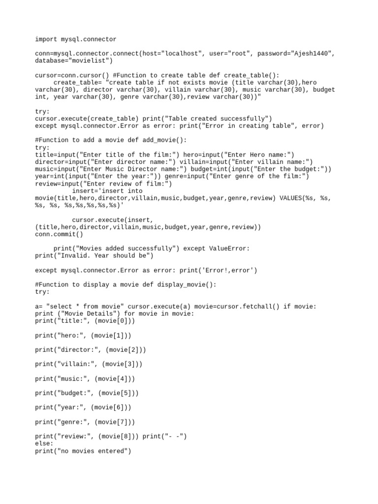 Movie Management | PDF