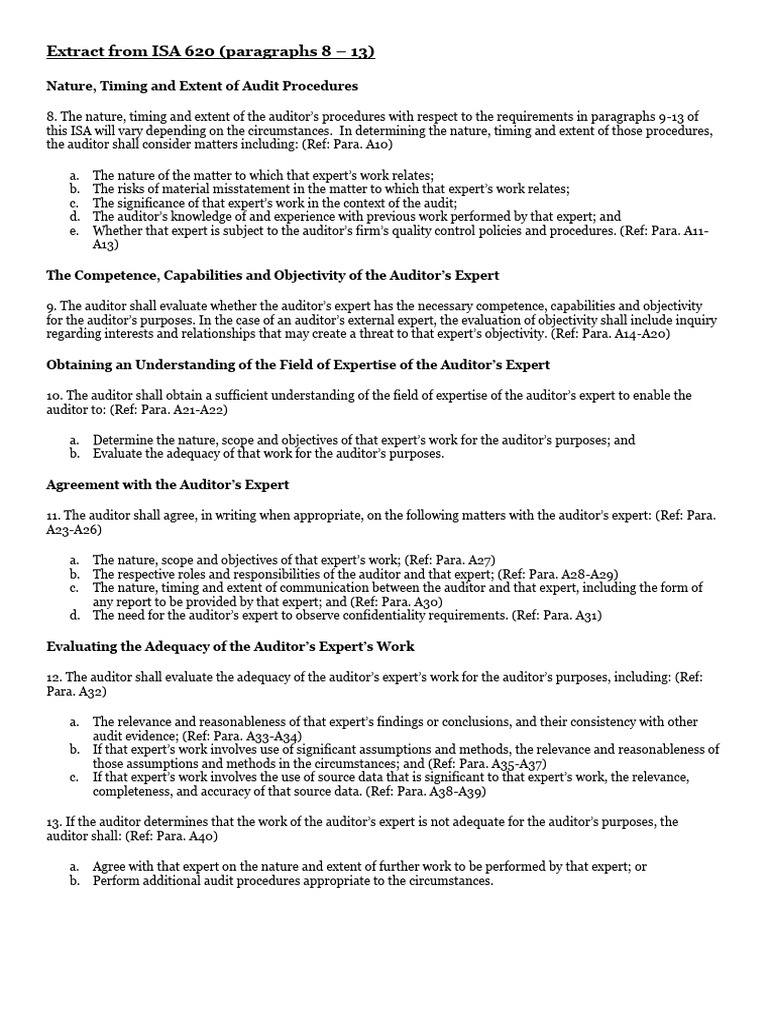Chapter4 - Extract From ISA 620 | PDF