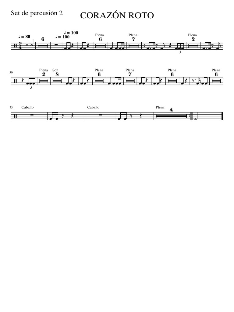 CORAZÓN ROTO-Set de Percusión 2 | PDF