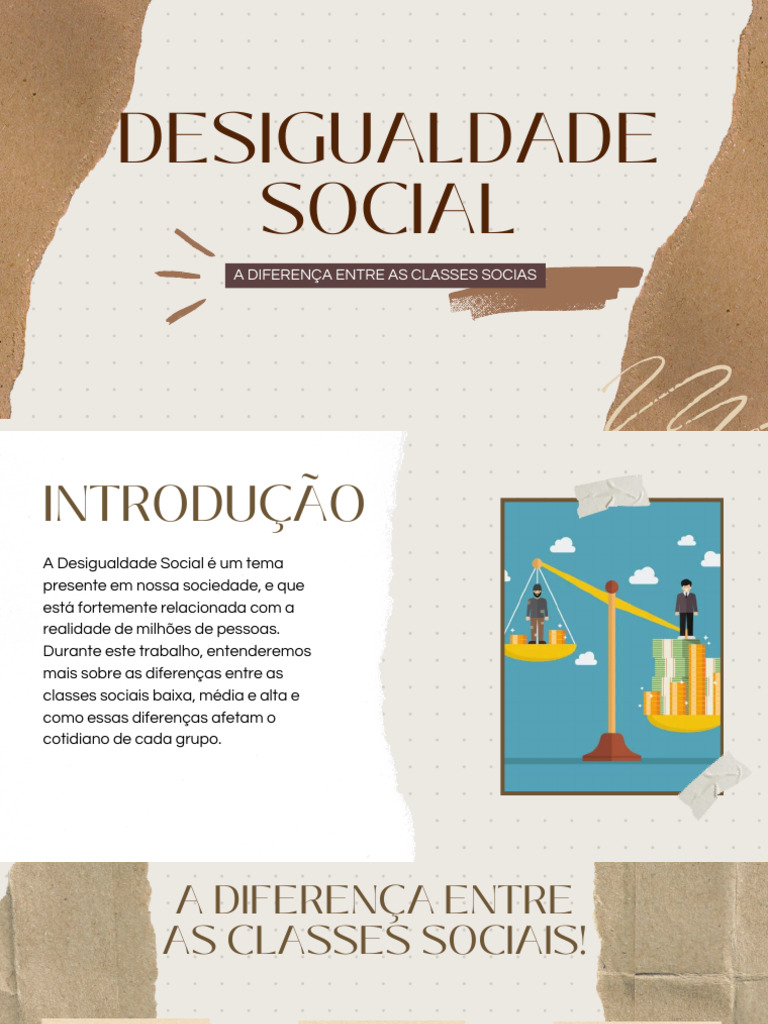 Trabalho de Português Desigualdade Social PDF | PDF