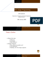 IE418: Integer Programming: Today's Outline