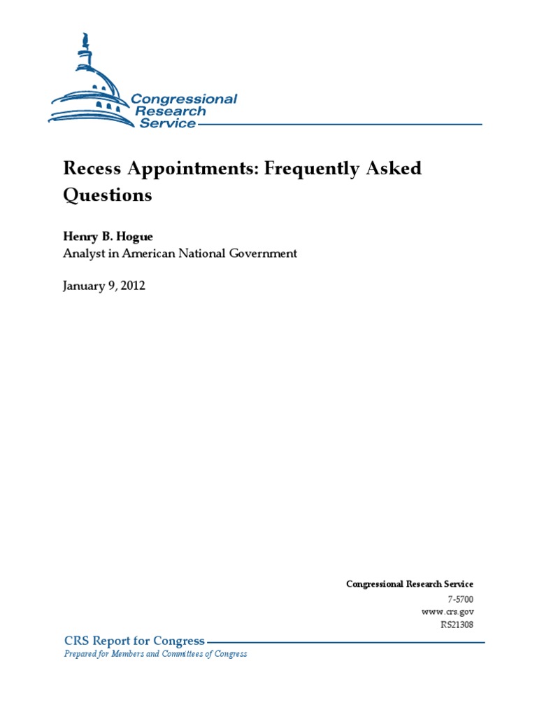 Recess Appointments: Key FAQs Explained | PDF | United States Senate ...