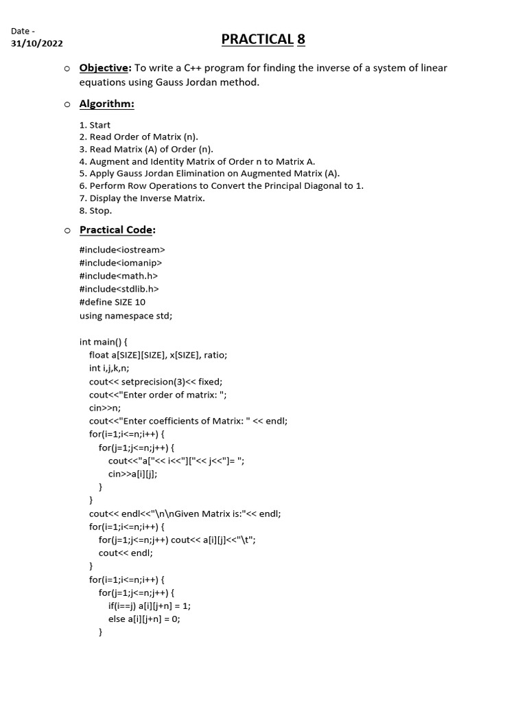 CMpractical 8 | PDF