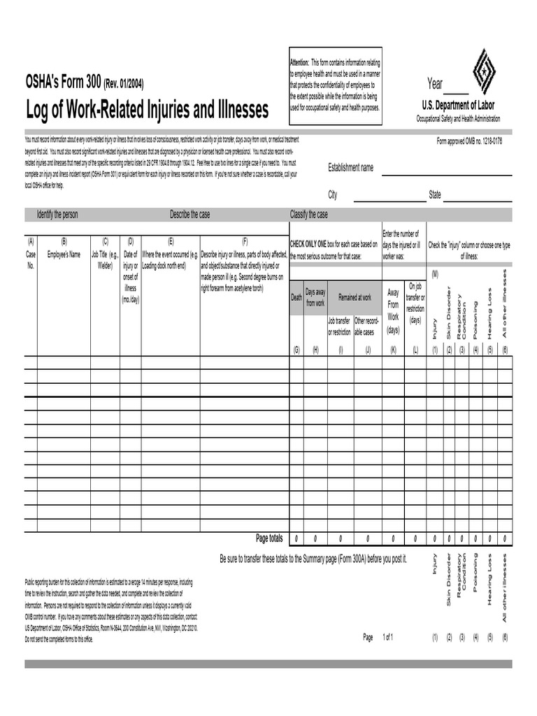 New OSHA From 300 | PDF