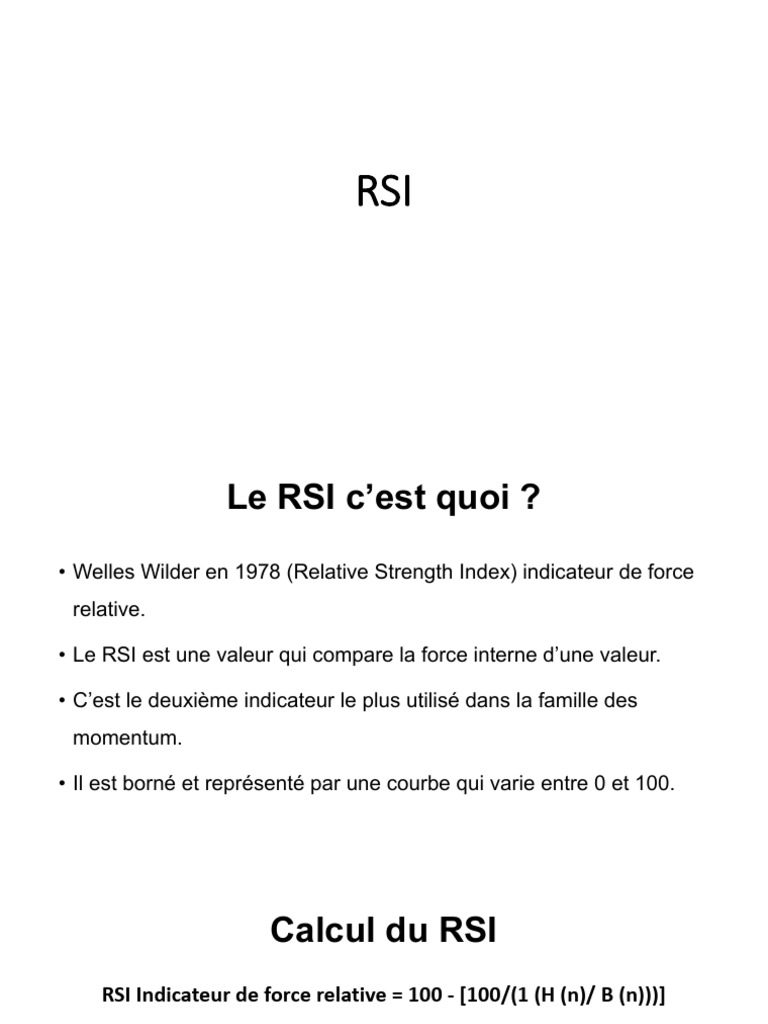 2 - Indicateur RSI | PDF