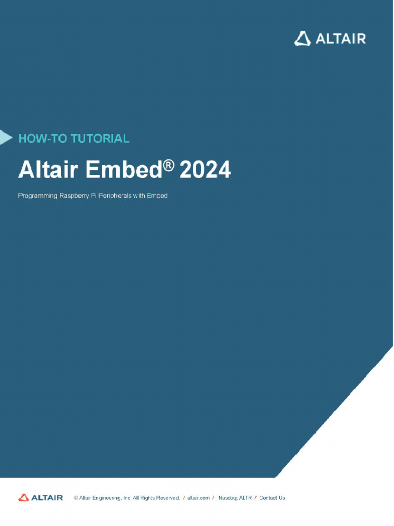 Altair Embed and Raspberry Pi Tutorial | PDF