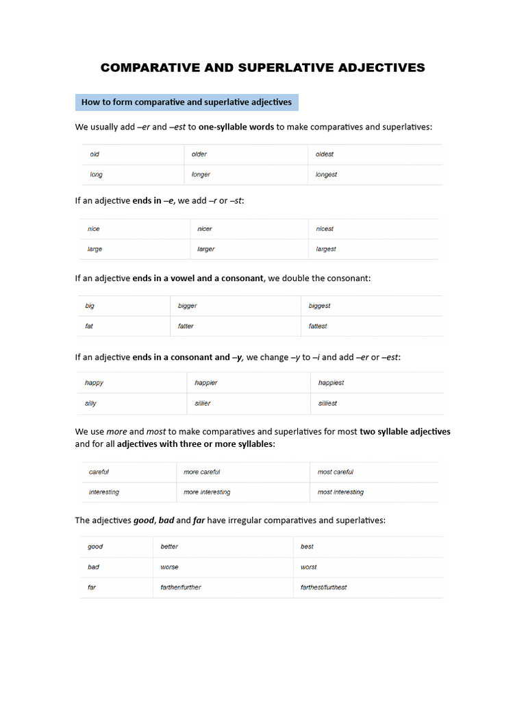 Comparative Adjectives | PDF