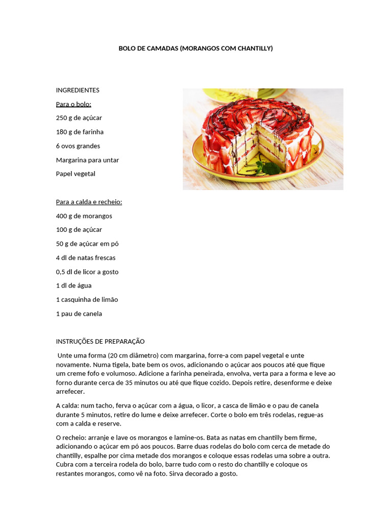 Bolo de Camadas | PDF