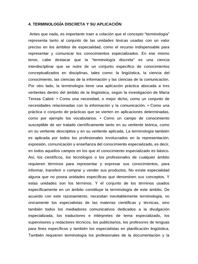 Terminología Discreta Y Su Aplicación | PDF