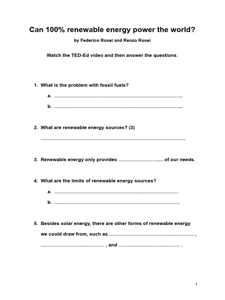 Can 100% Renewable Energy Power The World Listening Exercise BME ...