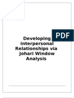 Developing Interpersonal Relationships Via Johari Window Analysis