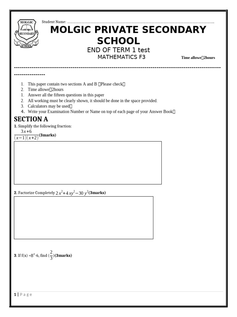 Maths Form 3 | PDF