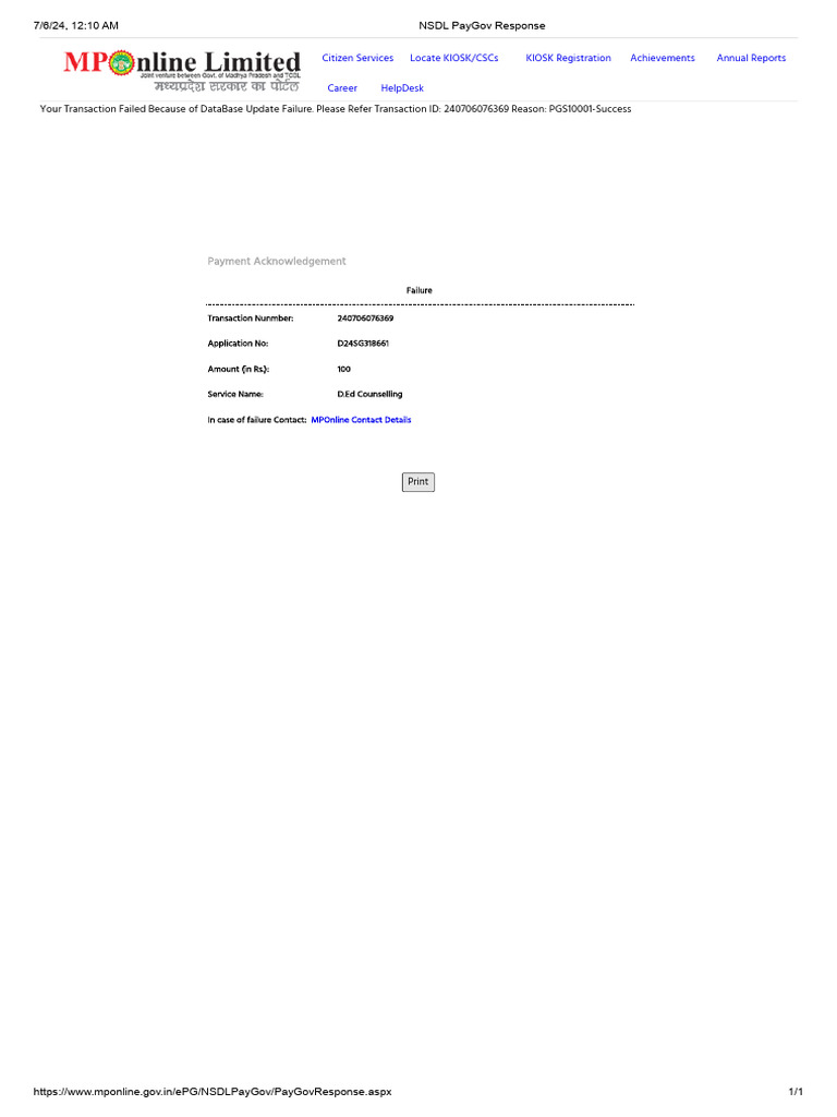 Failed pdf