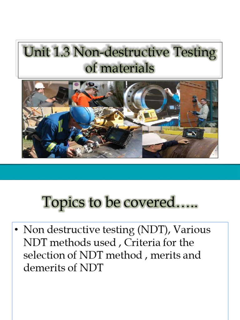 1.3 Non-Destructive Testing of Materials | PDF