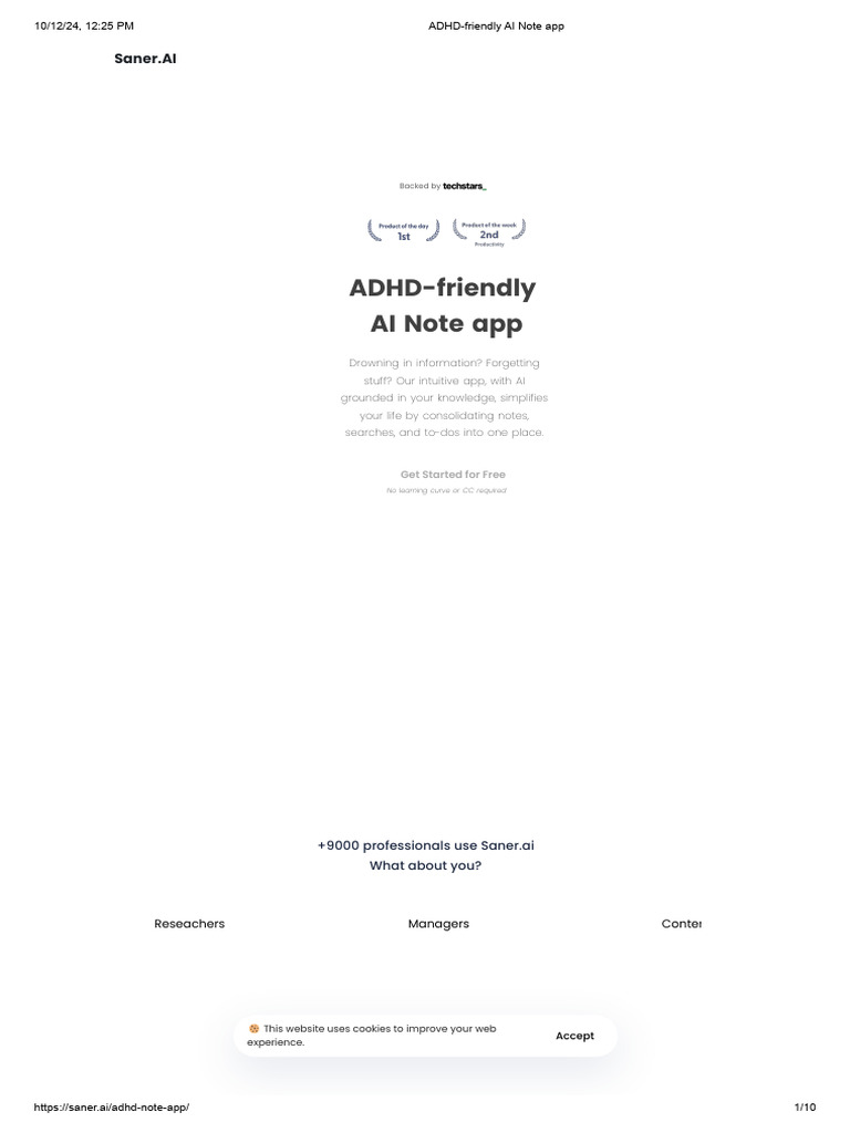 Adhd friendly ai note app pdf