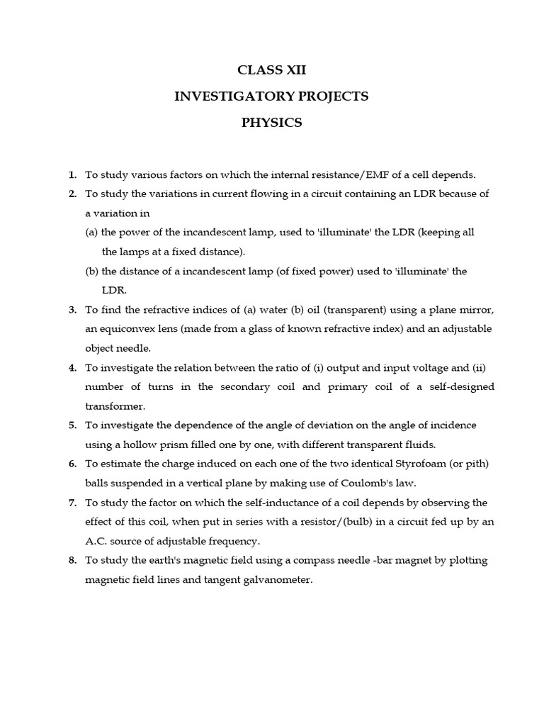 Xii Physics Project 2024 | PDF