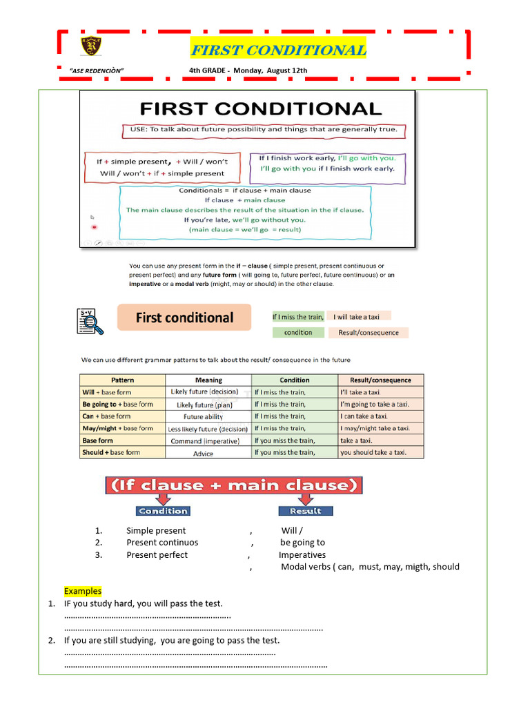 1st Conditional+ Time Clauses | PDF