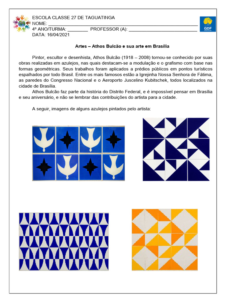 Atividade de Artes 4 Ano 16 de Abril | PDF
