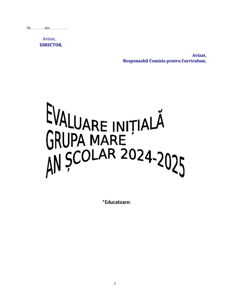 Itemi evaluare ini ial pdf