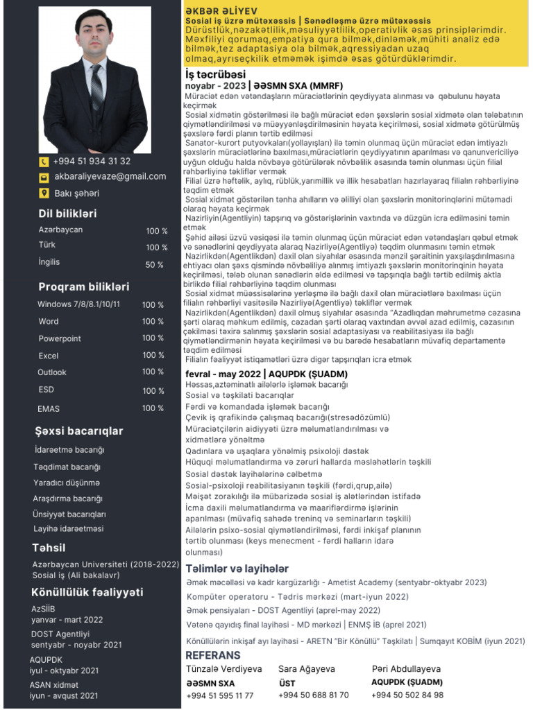 ƏKBƏR Əliyev CV | PDF