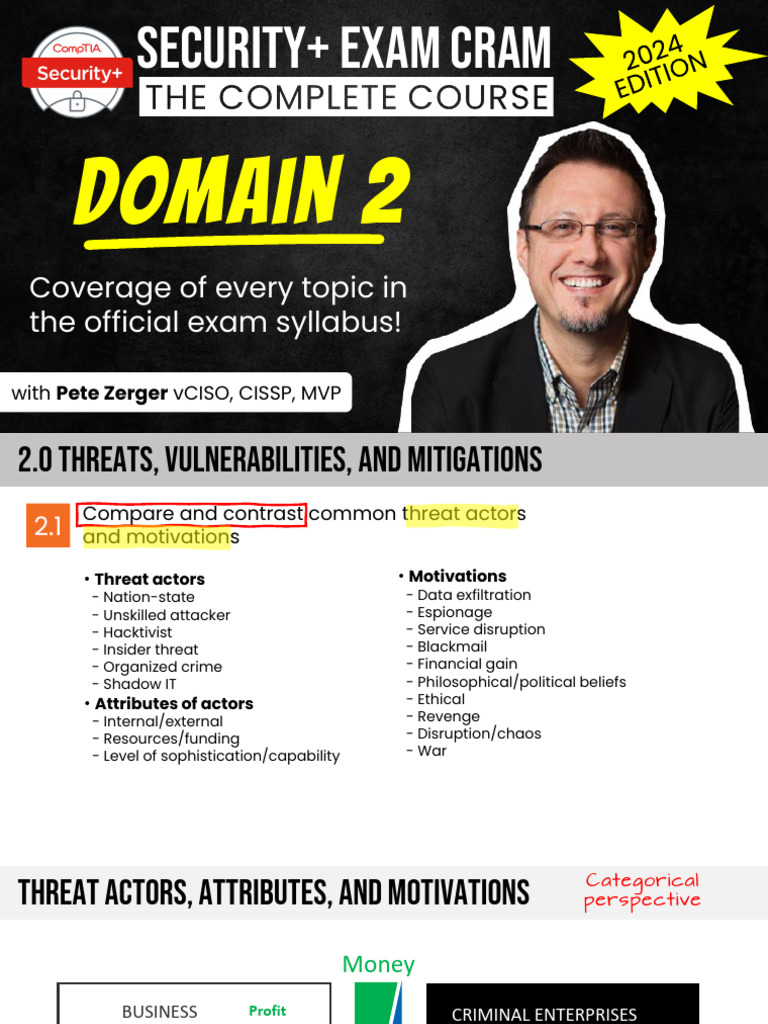 Security Plus SY0-701 Domain 2 HANDOUT | PDF