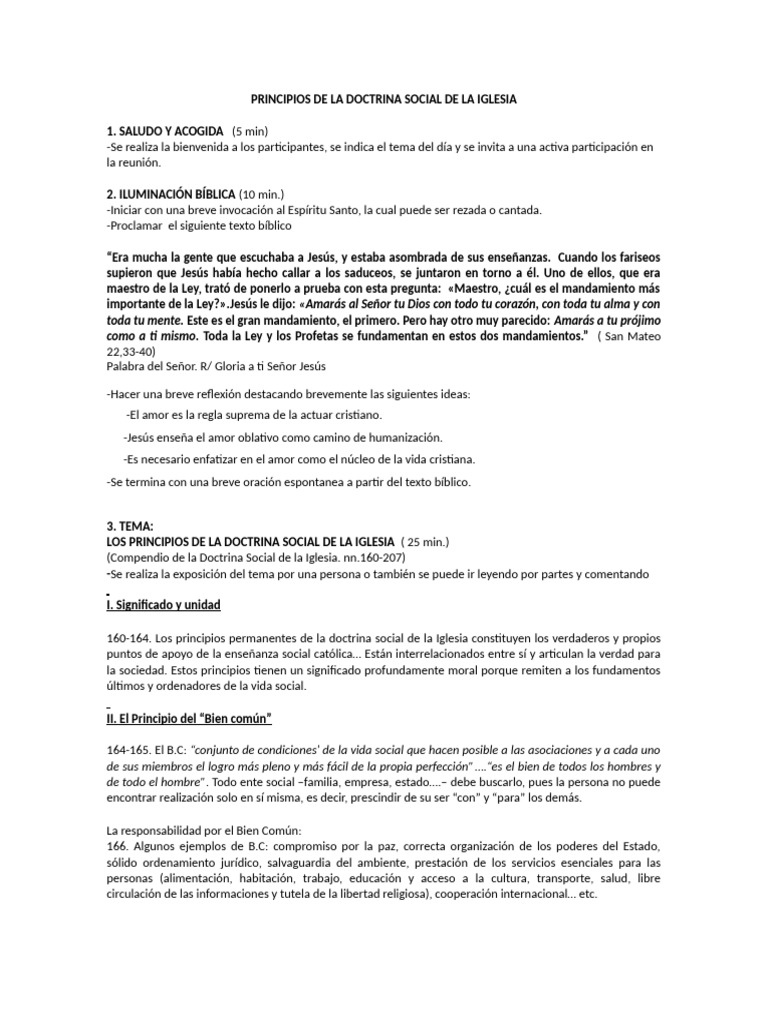 Principios de La Doctrina Social de La Iglesia | PDF