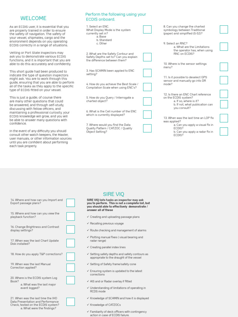 ECDIS Inspector Question Guide | PDF | Navigation | Computing