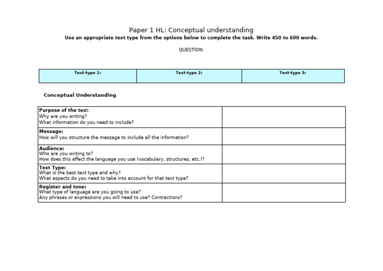Question Analysis Template | PDF