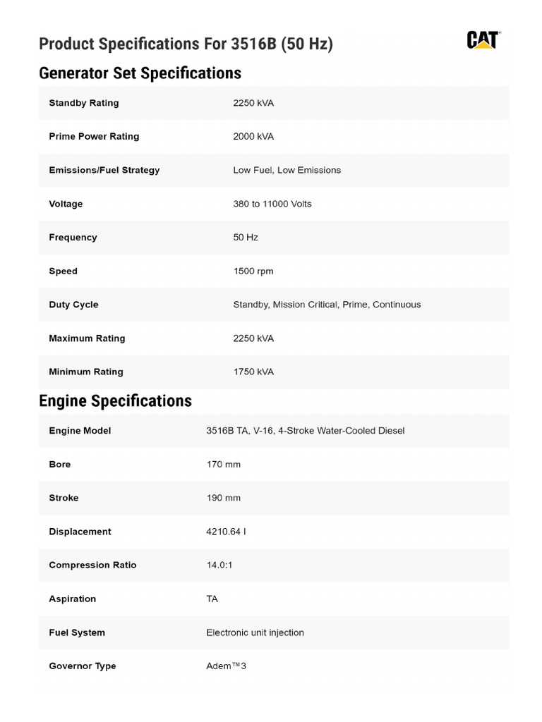 3516B (50 HZ) | PDF