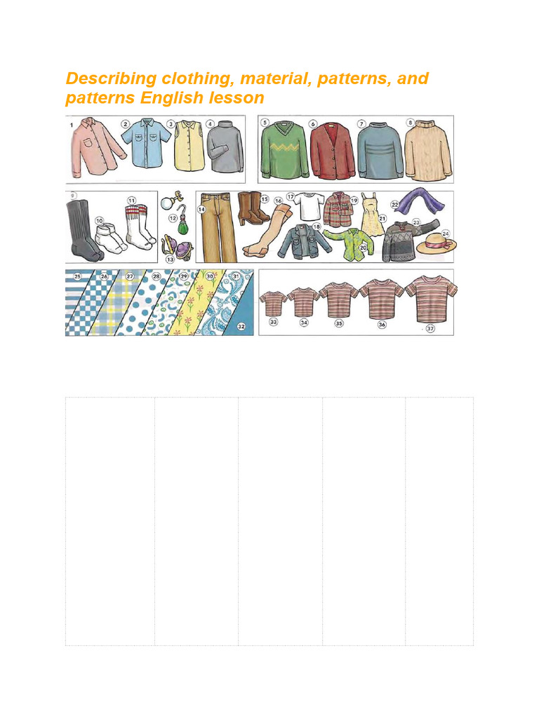 Describingclothing Pdf