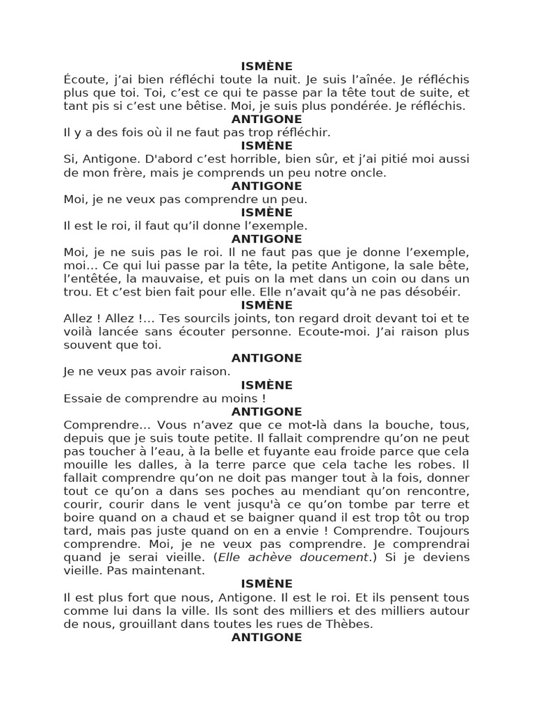 antigone examen regional ismene | PDF