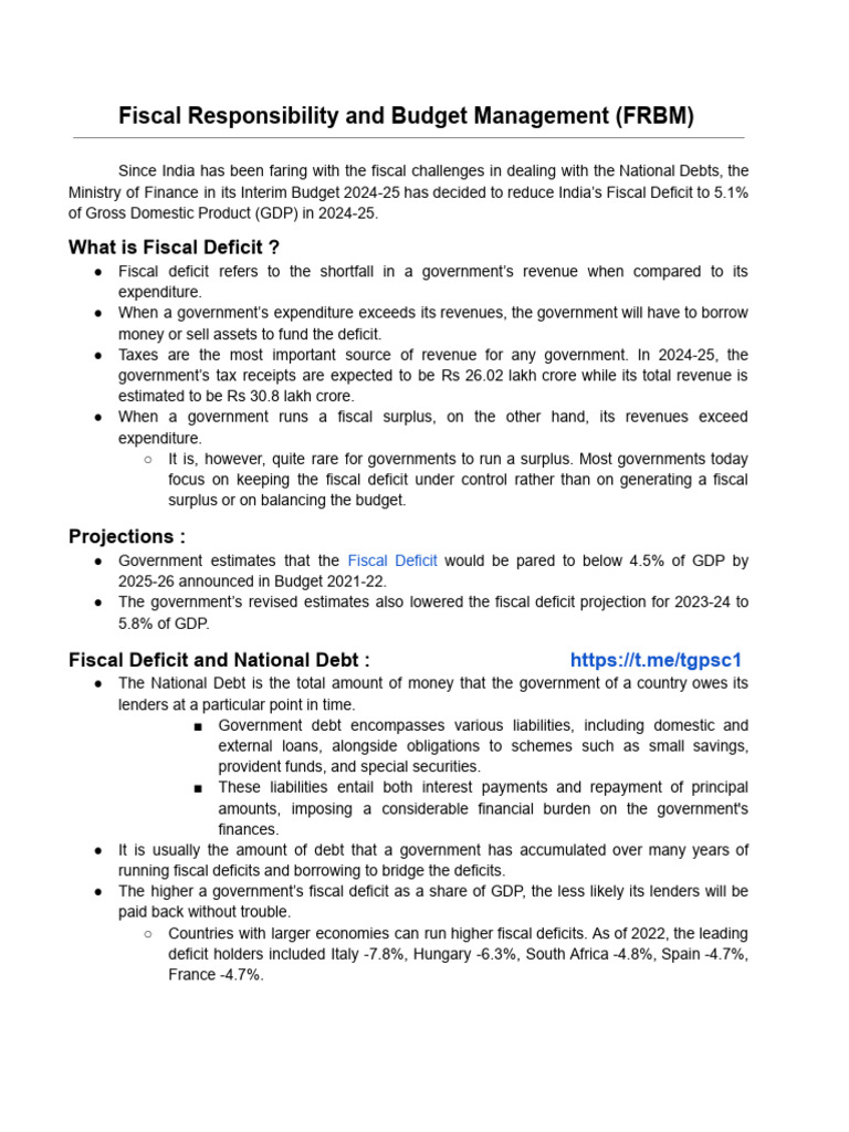 FRBM tgpsc1 | PDF